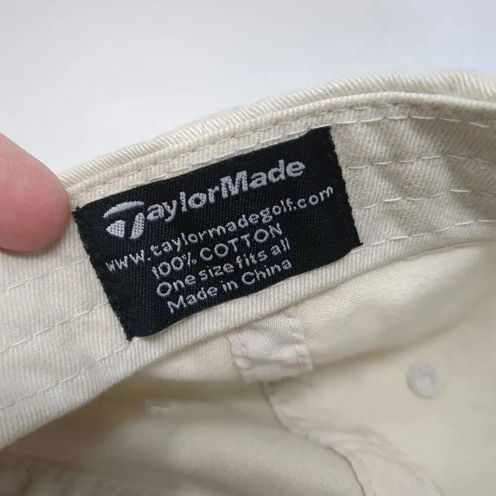 TaylorMade Baseball Cap Beige One Size Adjustable Slideback Cotton Golf Hat